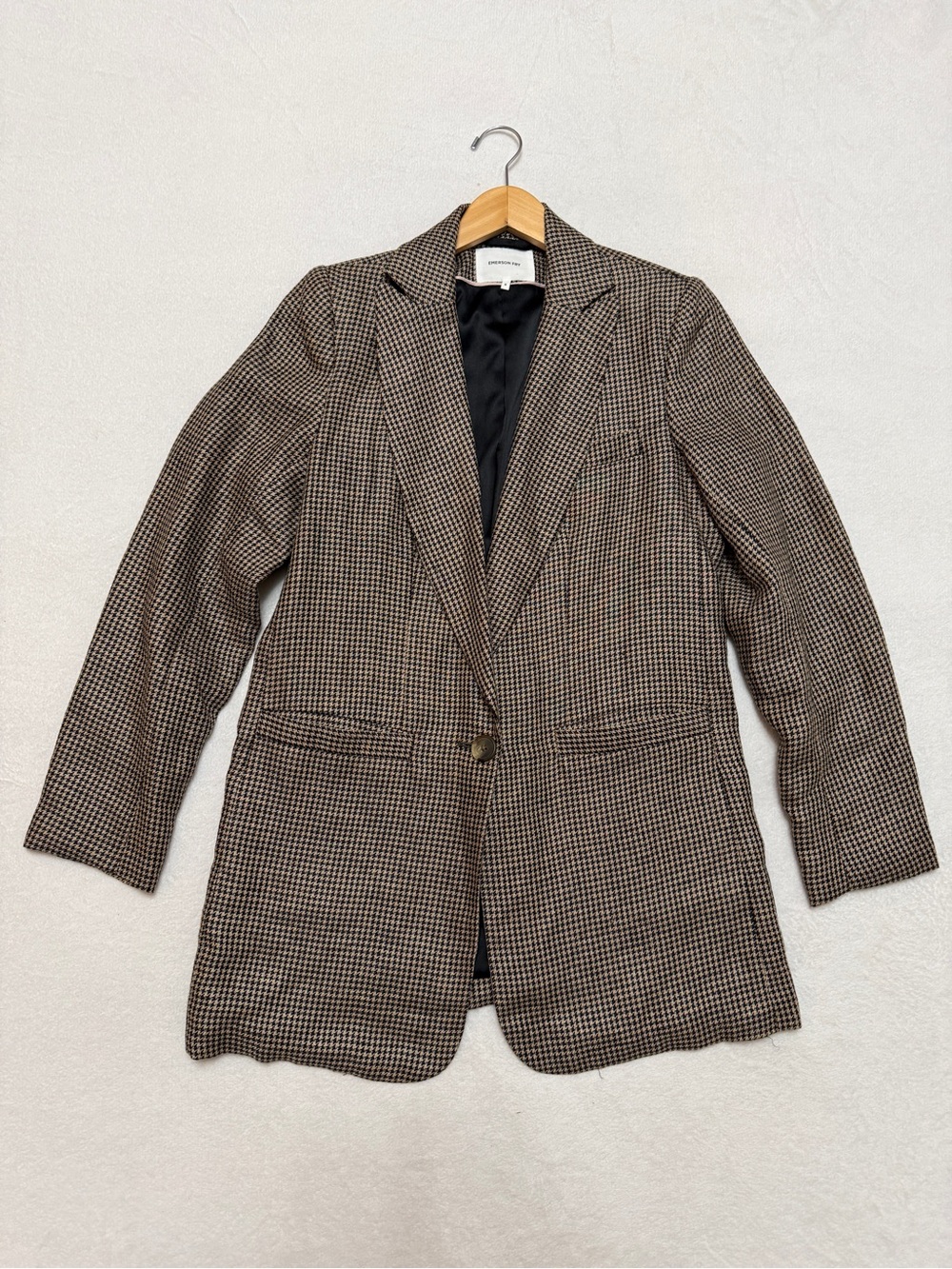 Emerson Fry sz 6 Dinner Jacket Blazer Houndstooth Linen - Picture 6 of 11